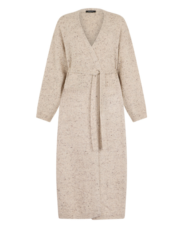 Long cardigan with belt