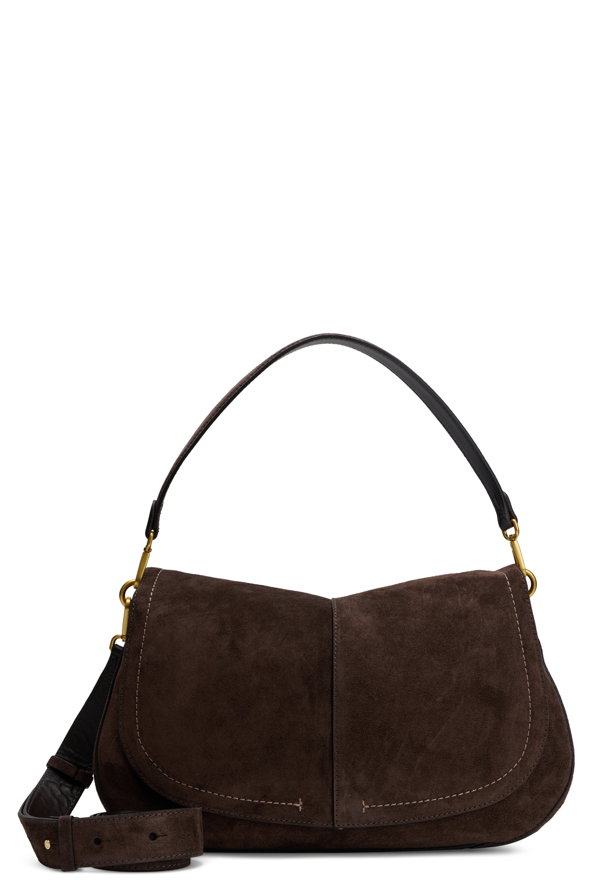 Suede shoulder bag