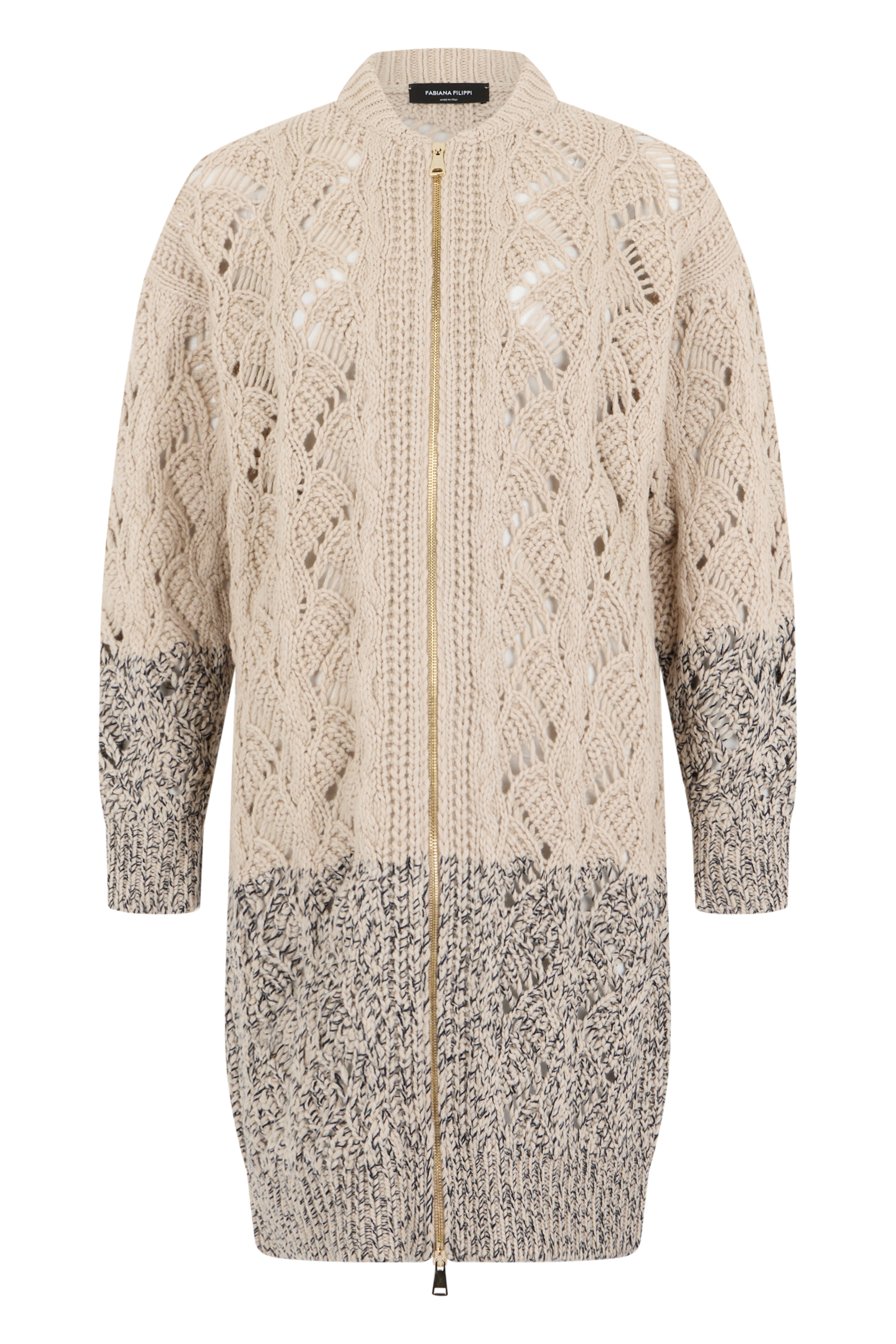 Long cardigan with zip