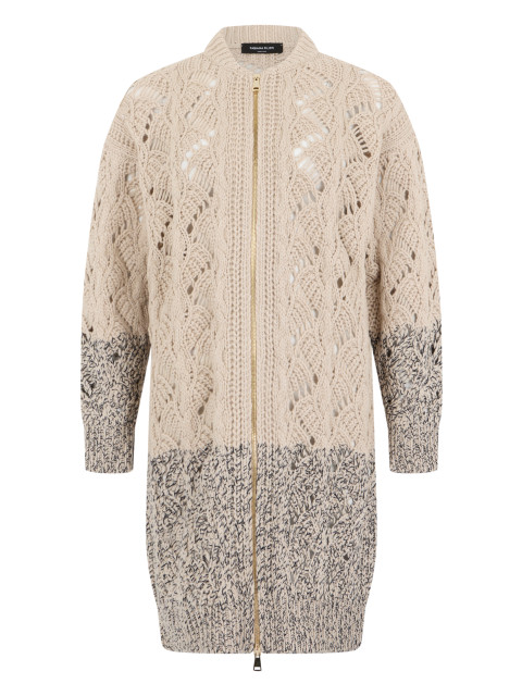 Long cardigan with zip