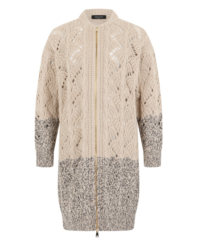 Long cardigan with zip