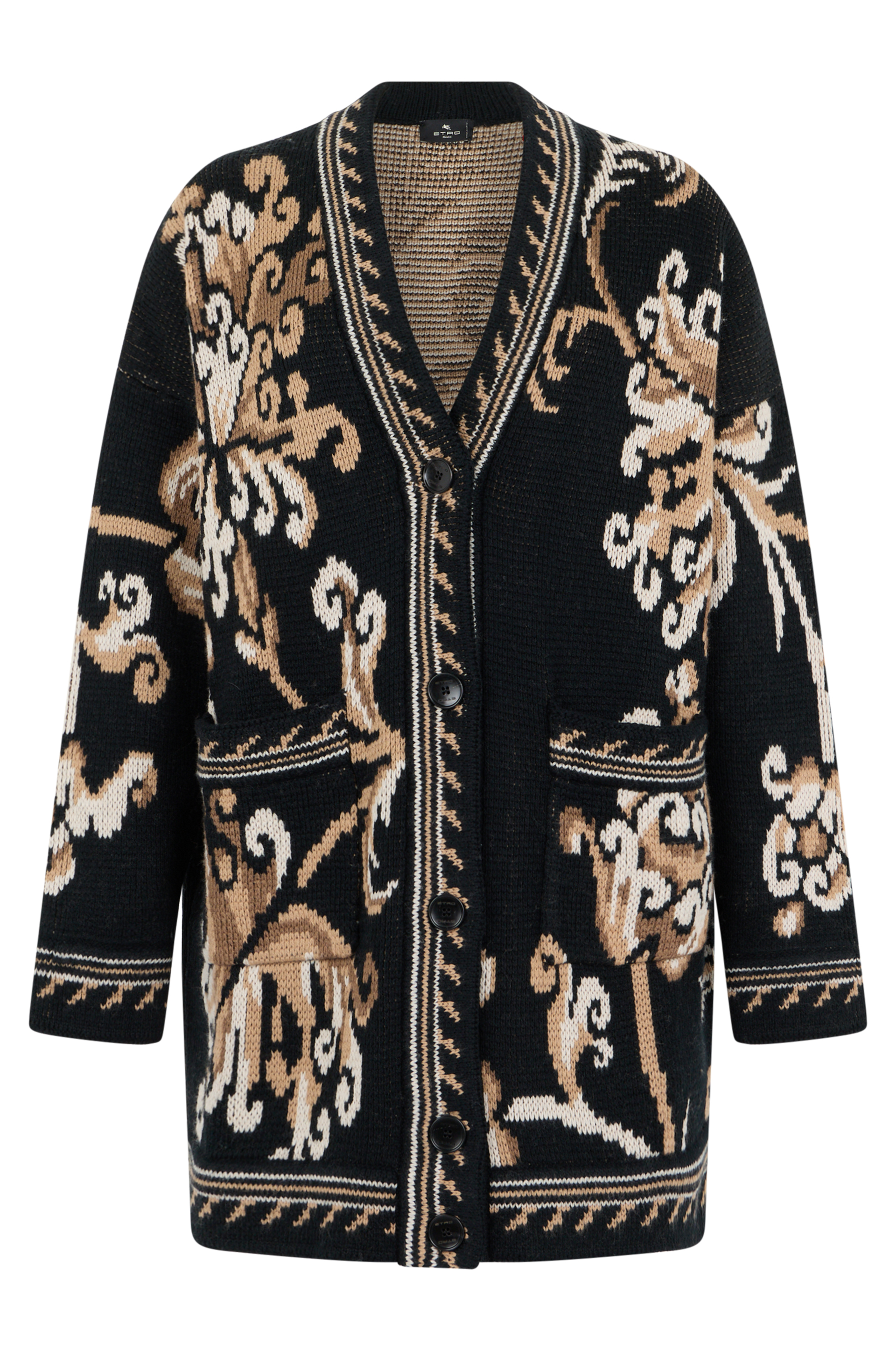 Cardigan with graphic pattern