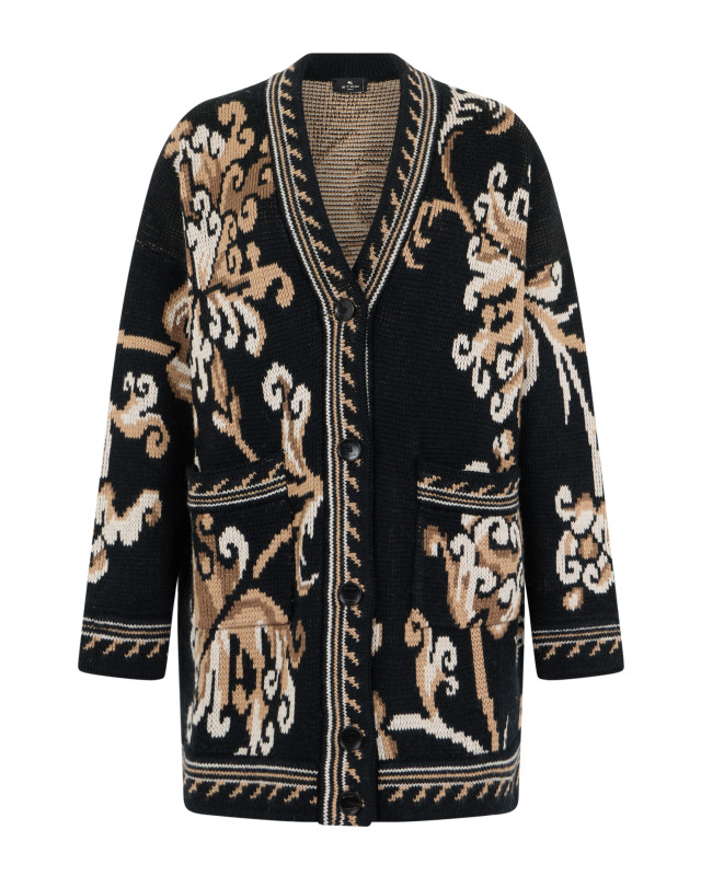 Cardigan with graphic pattern