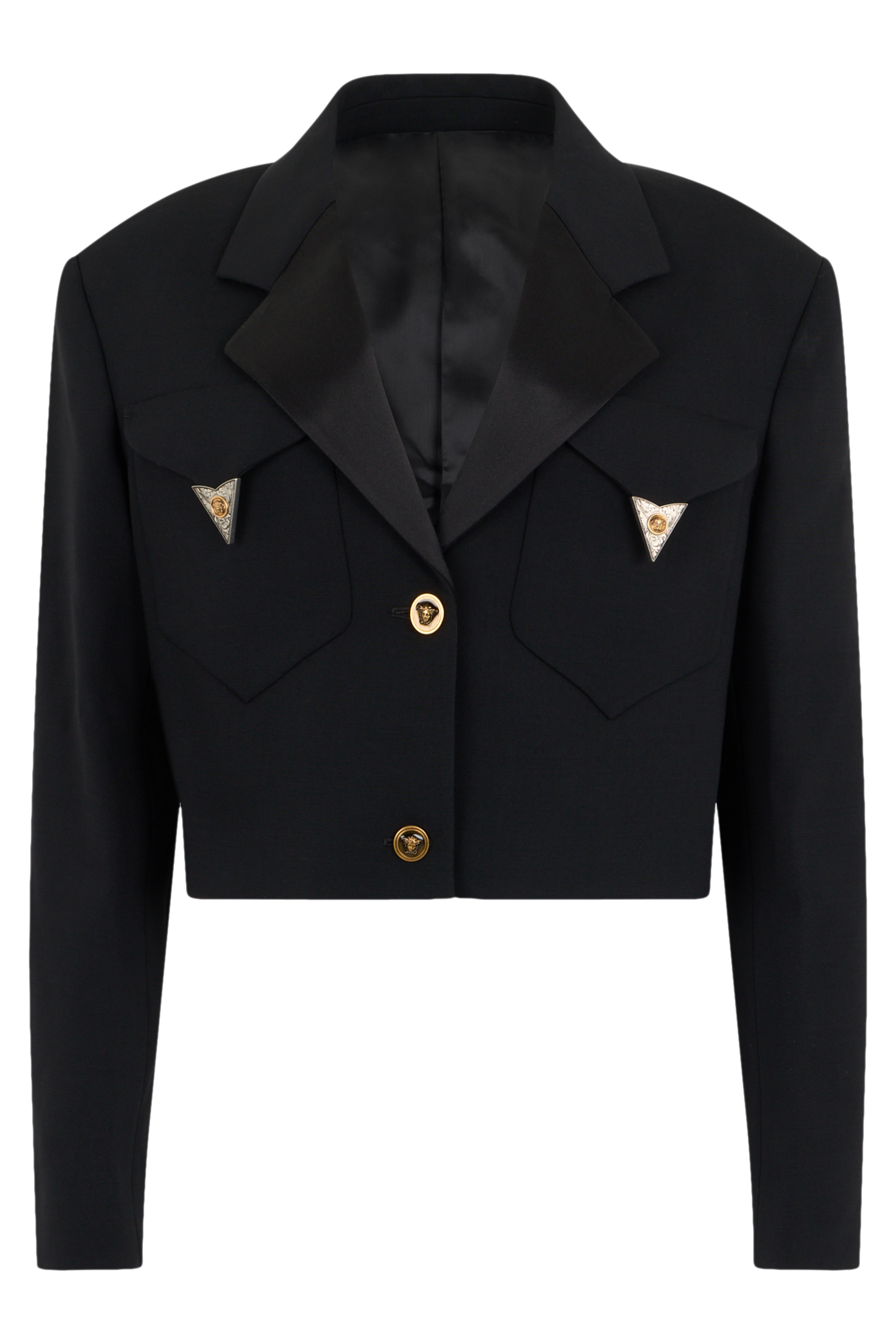 Cropped jacket with buttons