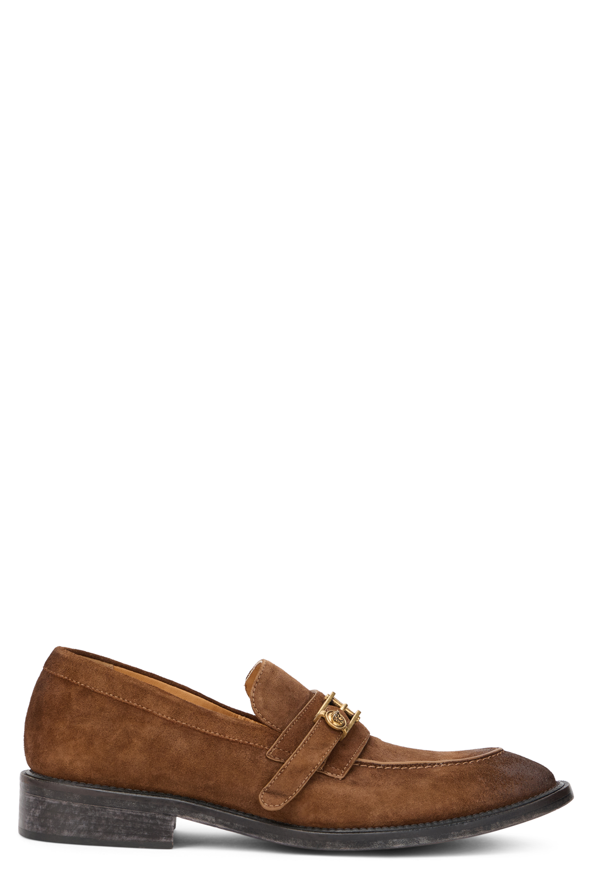 Loafers with gold buckle