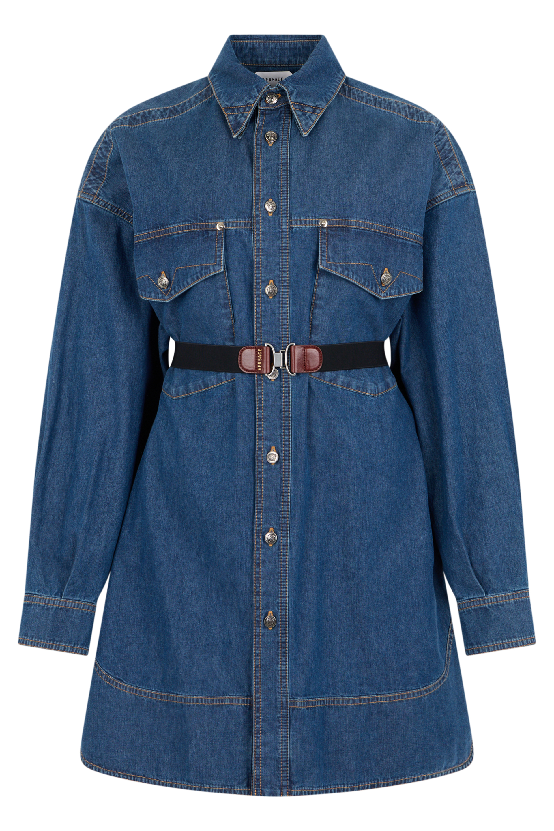 Denim dress with buttons