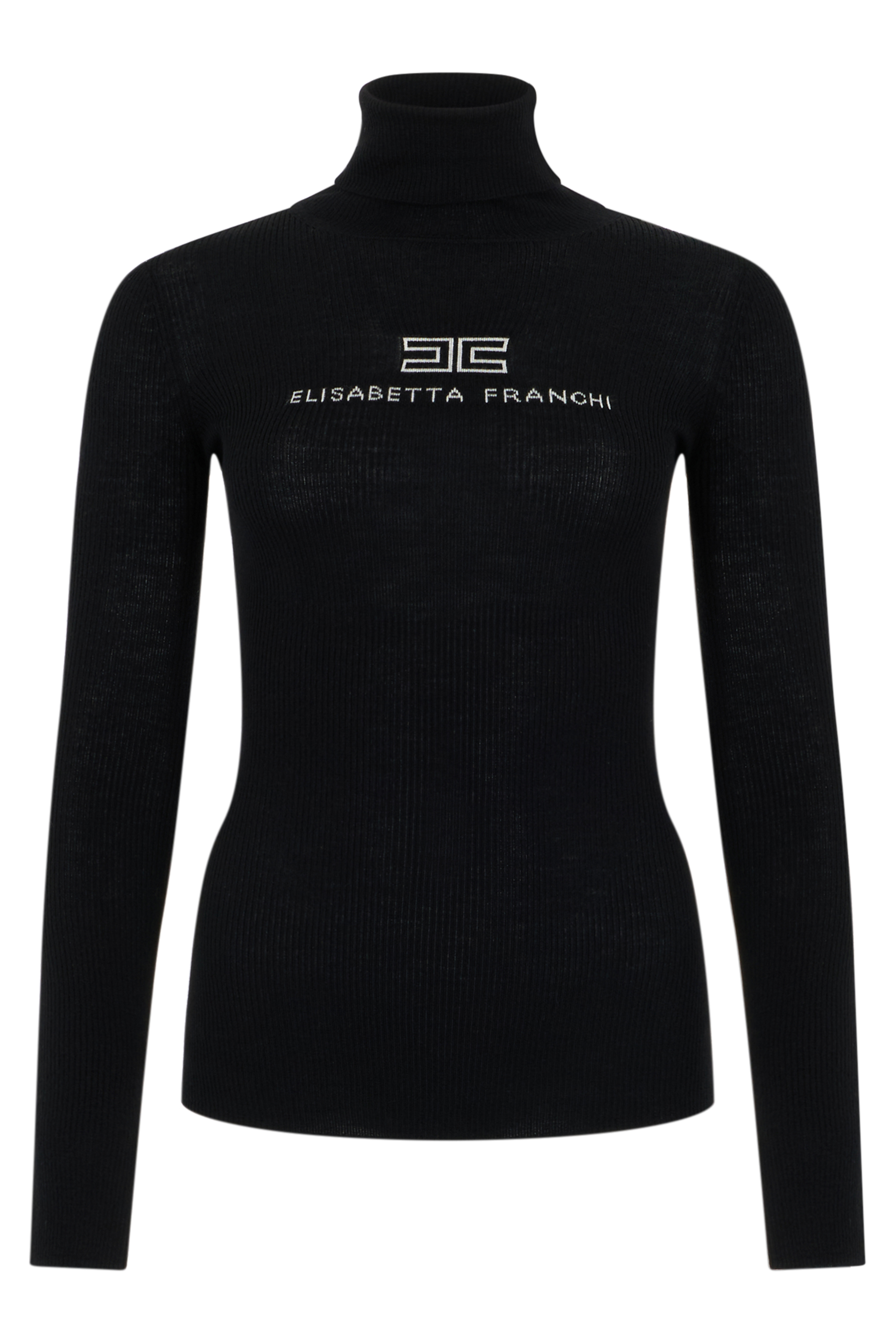 High neck sweater with logo