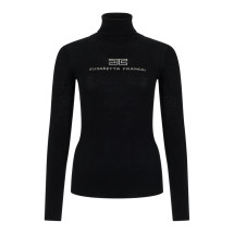 High neck sweater with logo