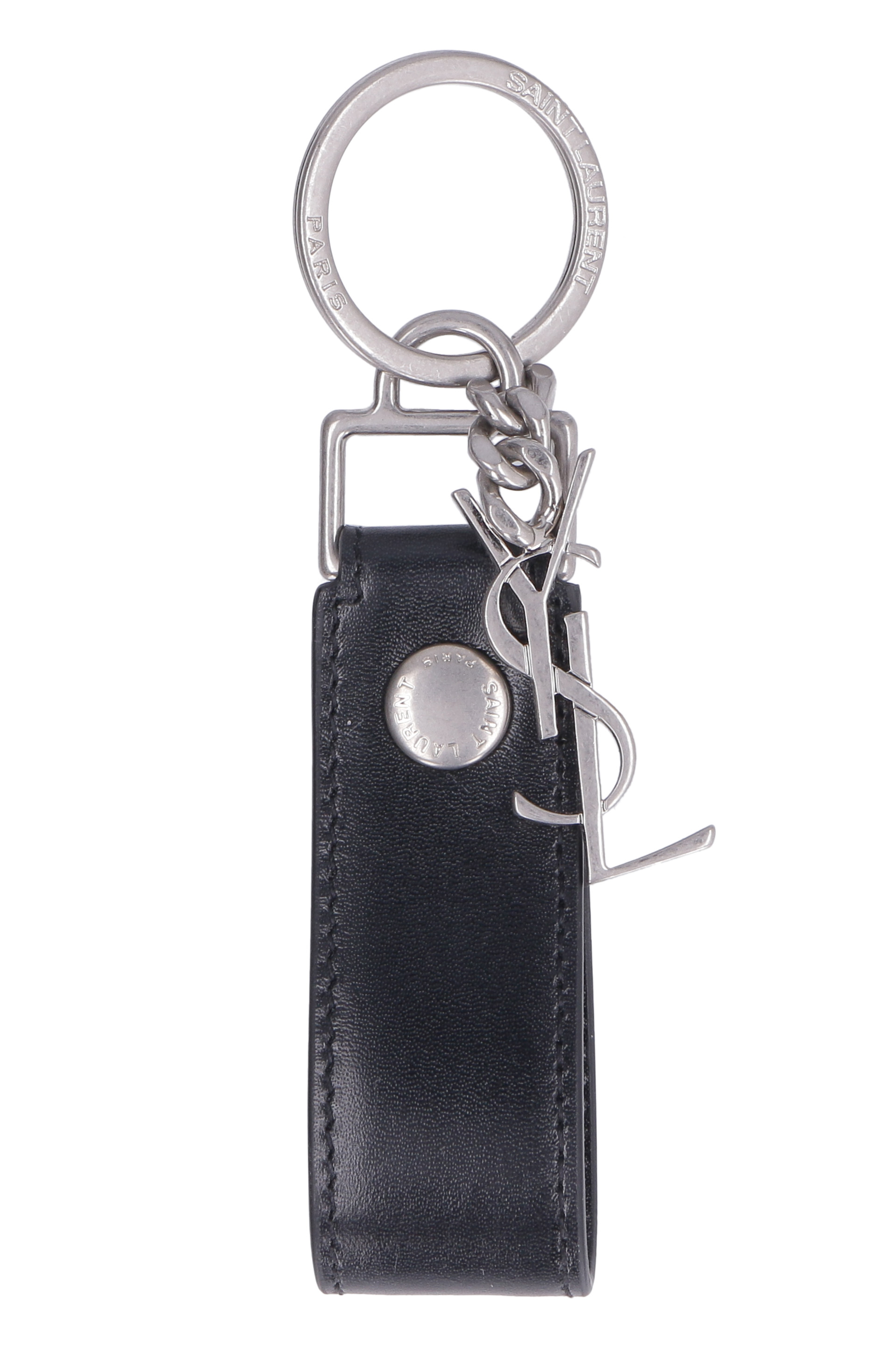 Leather keychain with logo