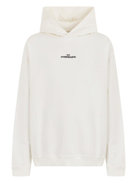 Hoodie in cotton with hood and embroidered logo