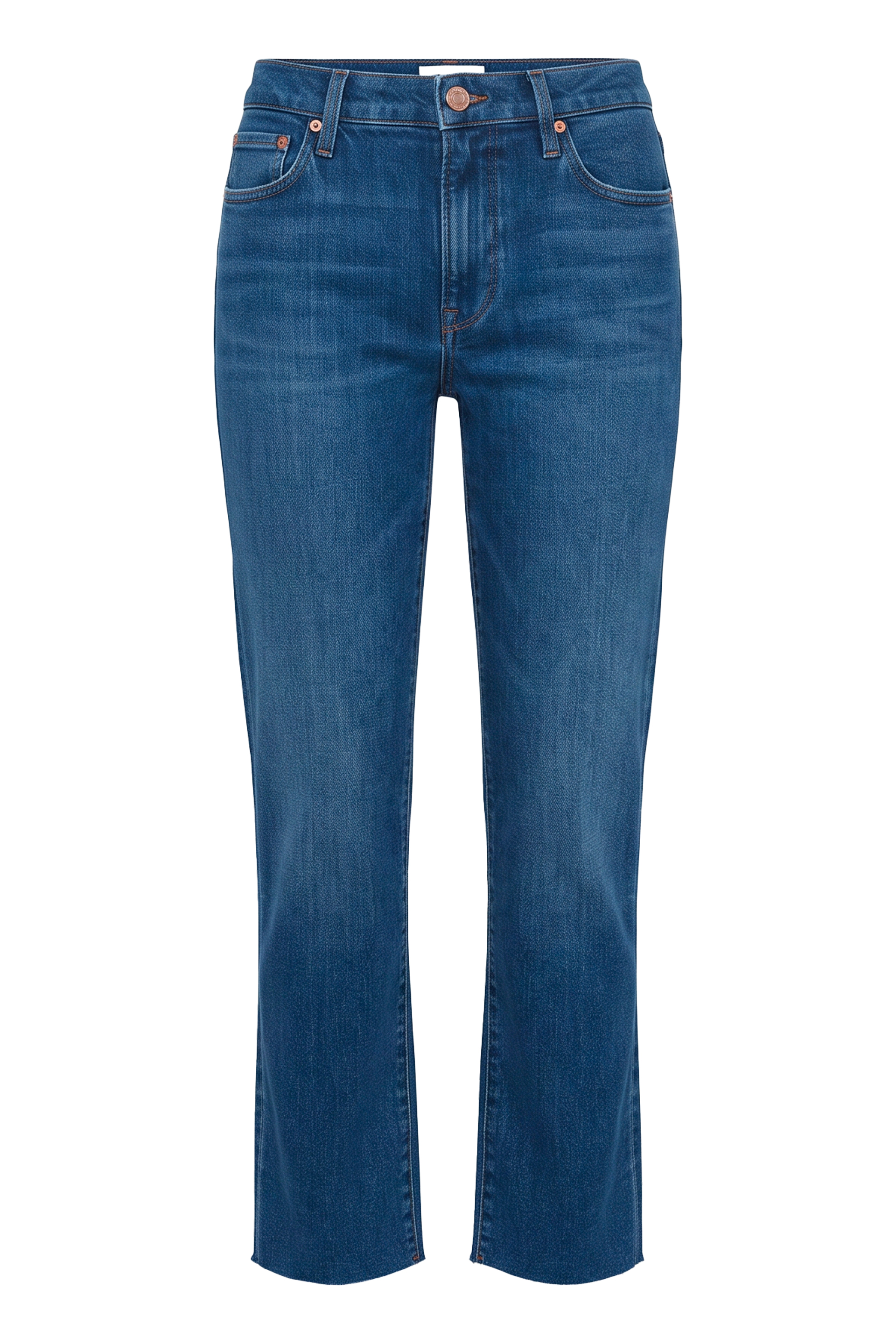 High-rise straight leg jeans