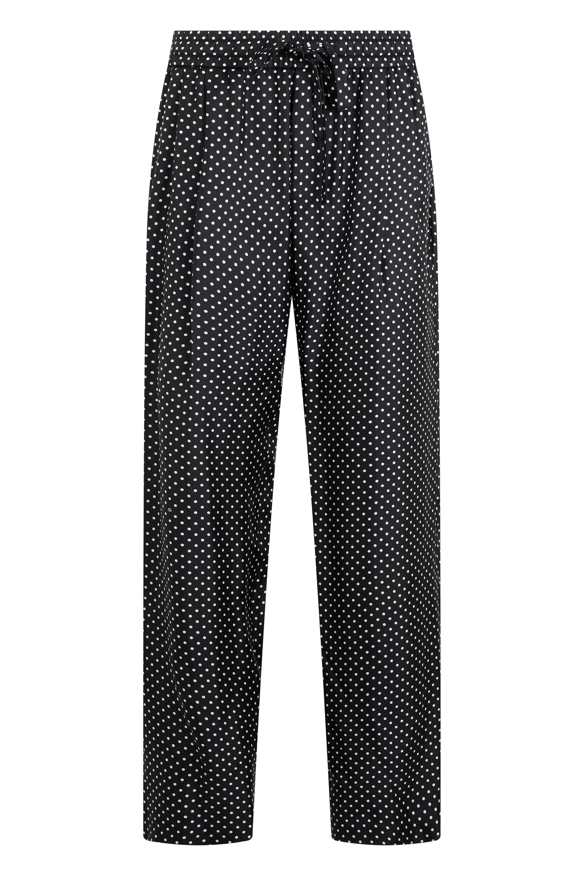 Polka dot pants with elastic waist
