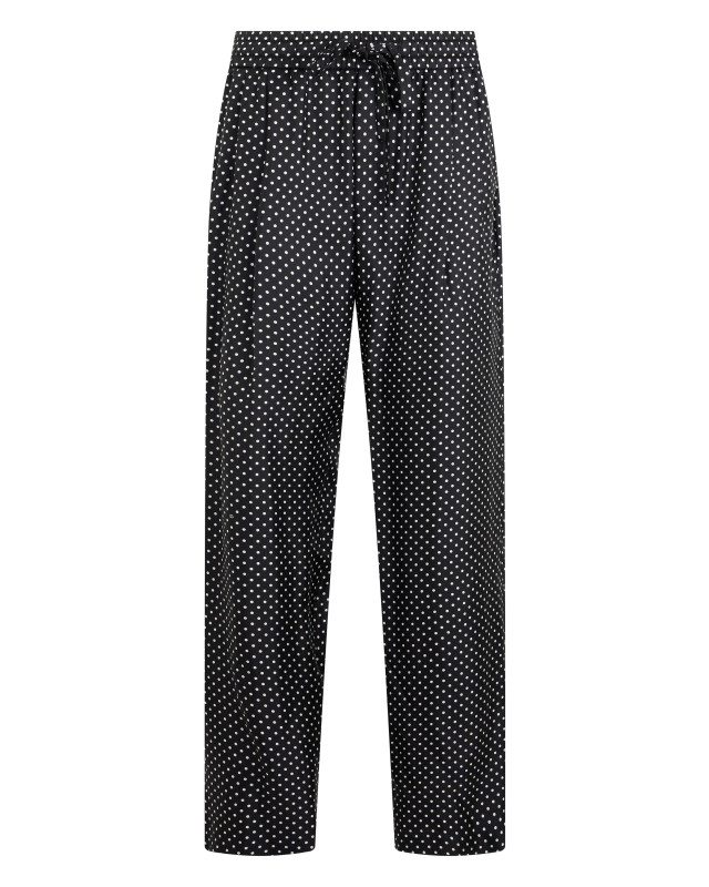 Polka dot pants with elastic waist