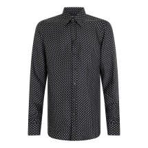Silk twill shirt with polka dot print
