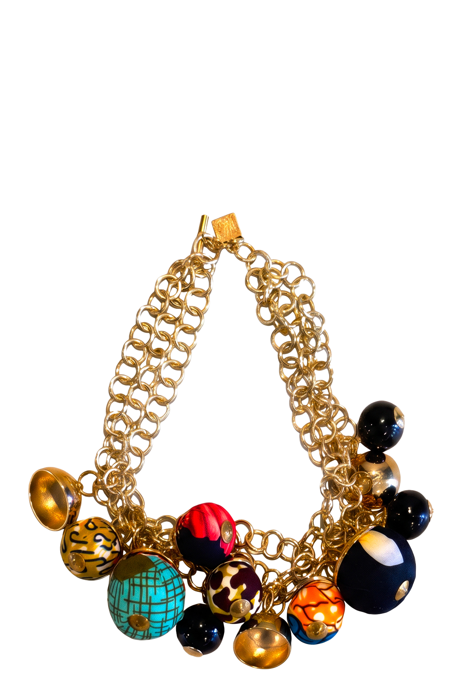 Necklace with colored pendants