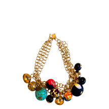 Necklace with colored pendants