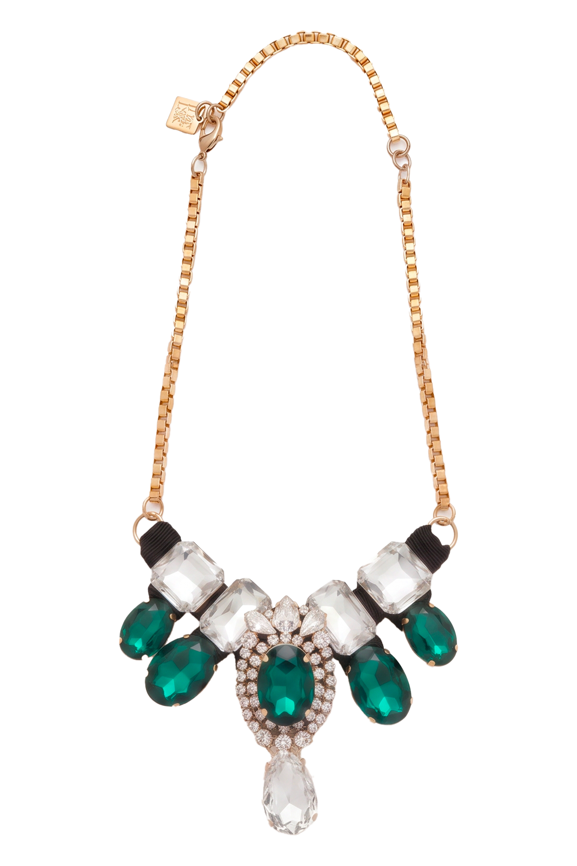 Necklace with colored pendants