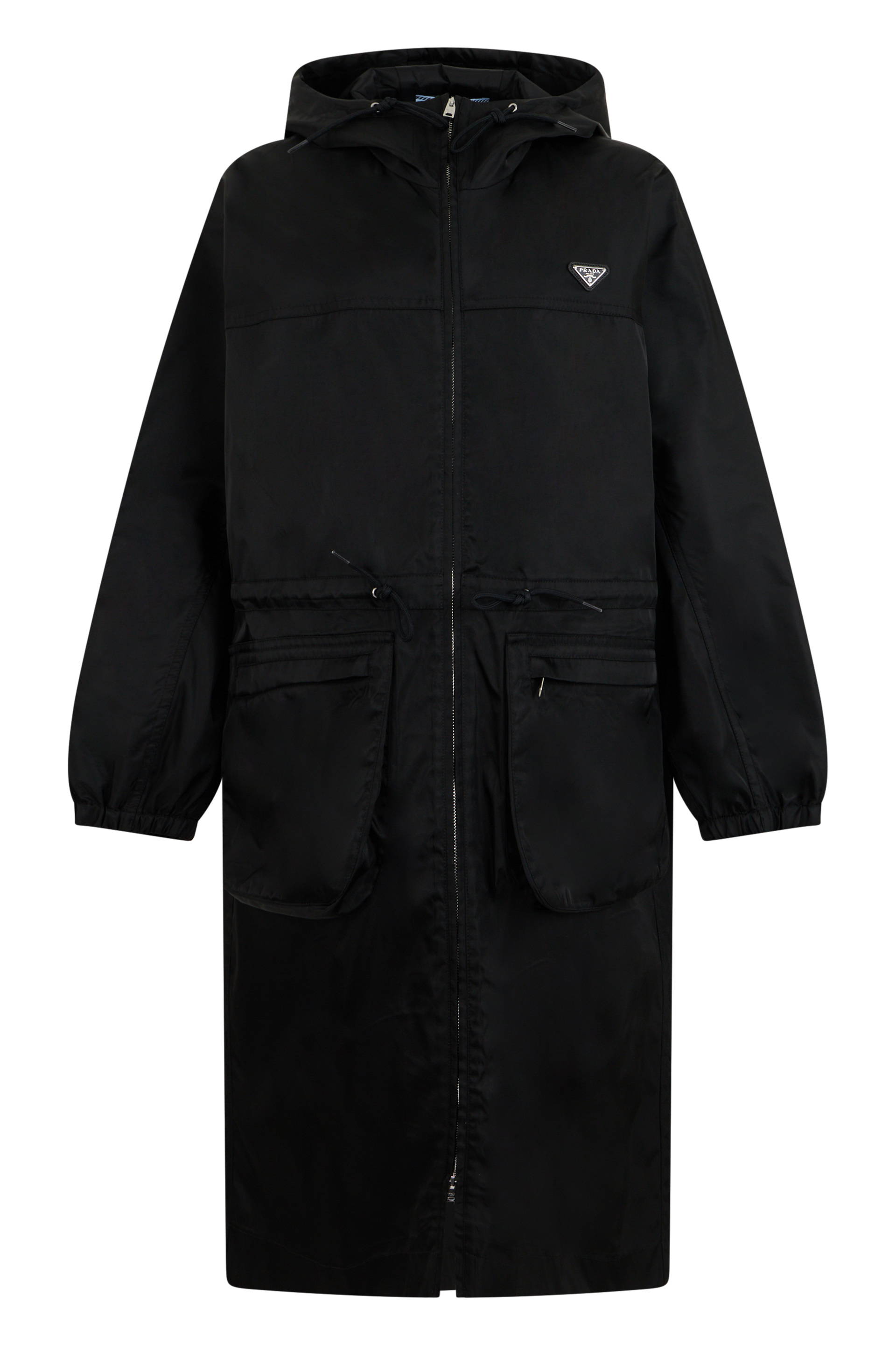 Long jacket with adjustable hood