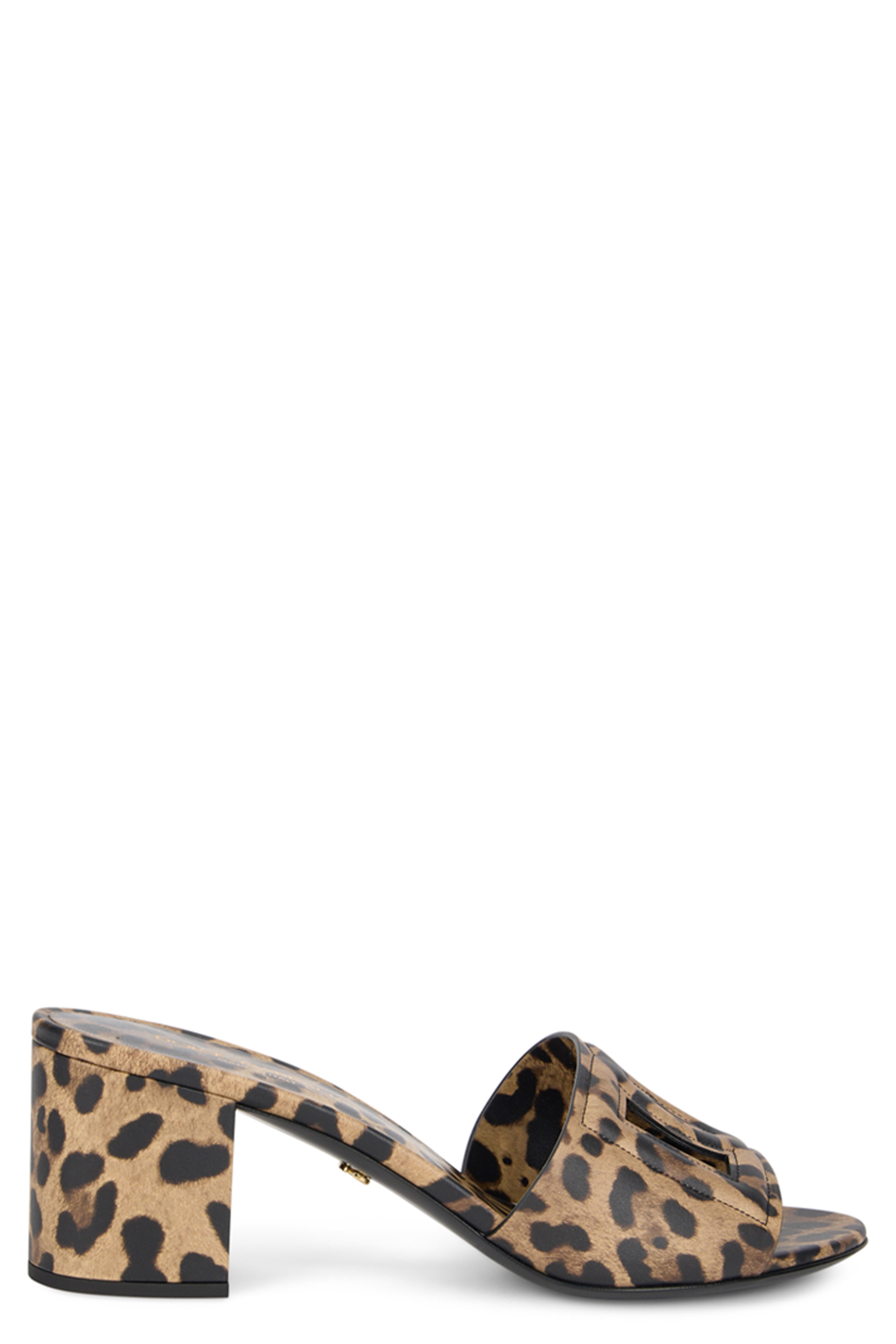 Leopard print high heel sandals