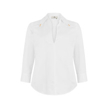 Cotton blouse with V-neck