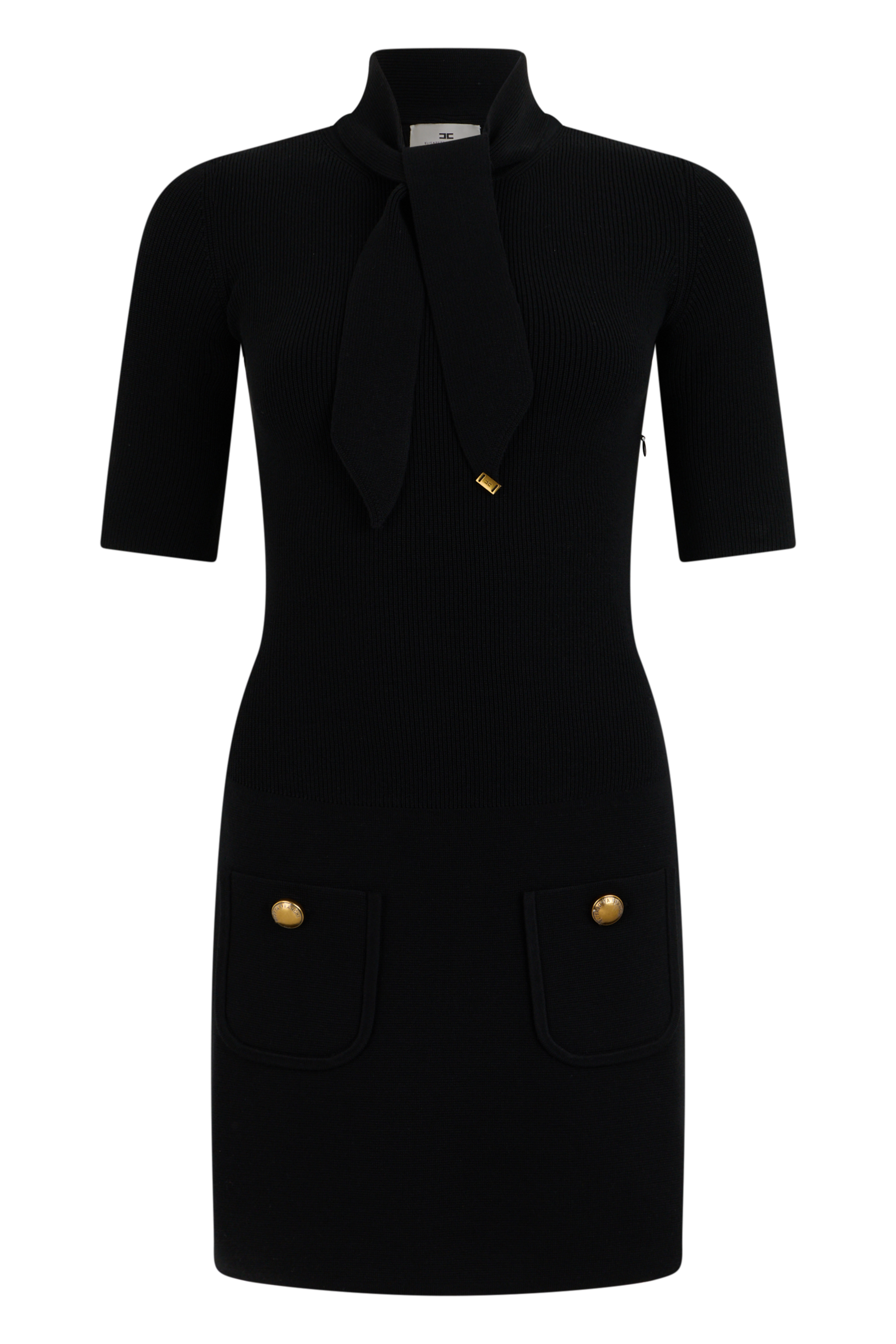 Mini knitted dress with scarf