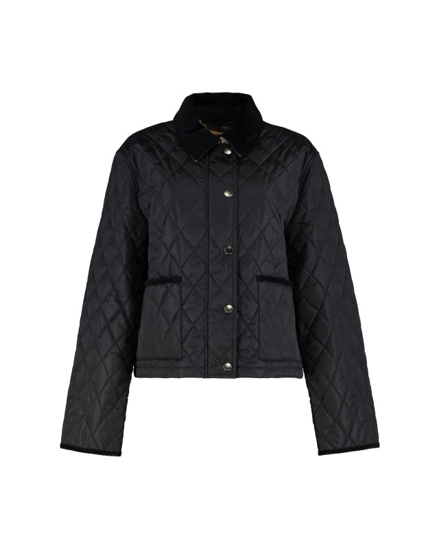 Cropped nylon quilted jacket