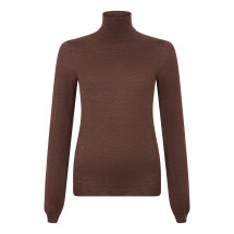 Turtleneck sweater in wool and silk