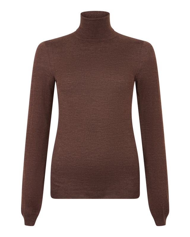 Turtleneck sweater in wool and silk