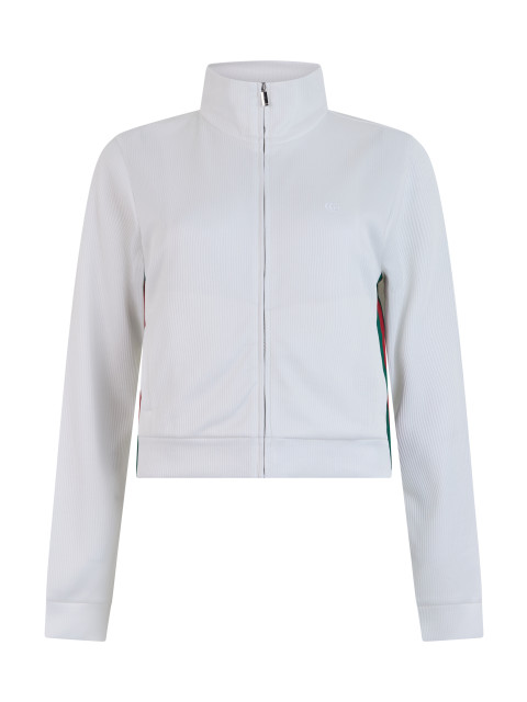 Zip hoodie in cotton ribbed jersey