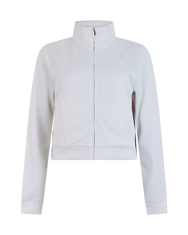 Zip hoodie in cotton ribbed jersey