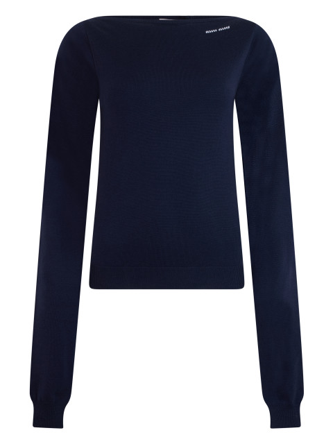 Virgin wool sweater with boat neck
