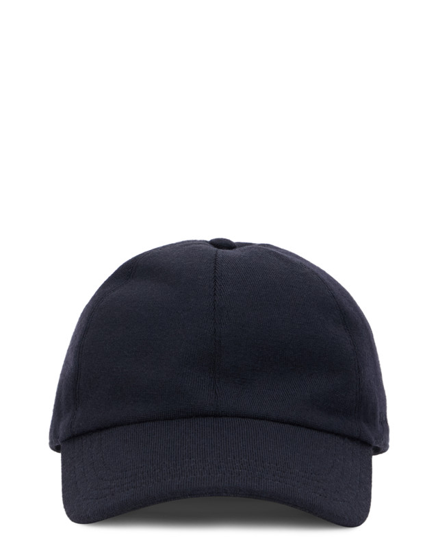 Cap with curved visor made of wool