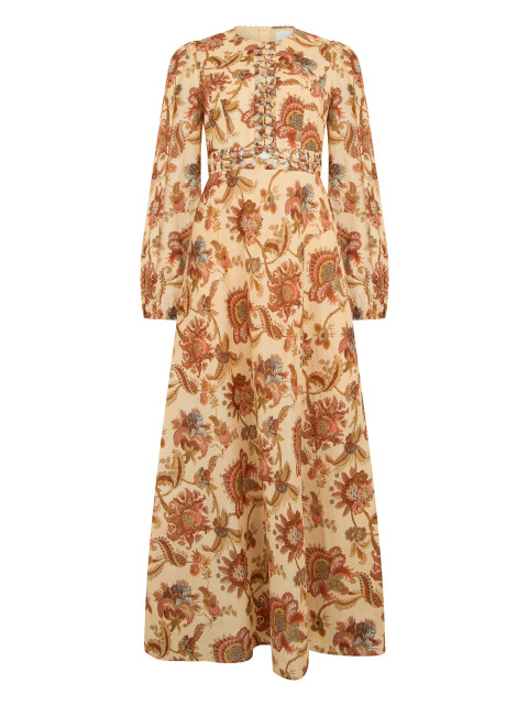 Long dress with floral print
