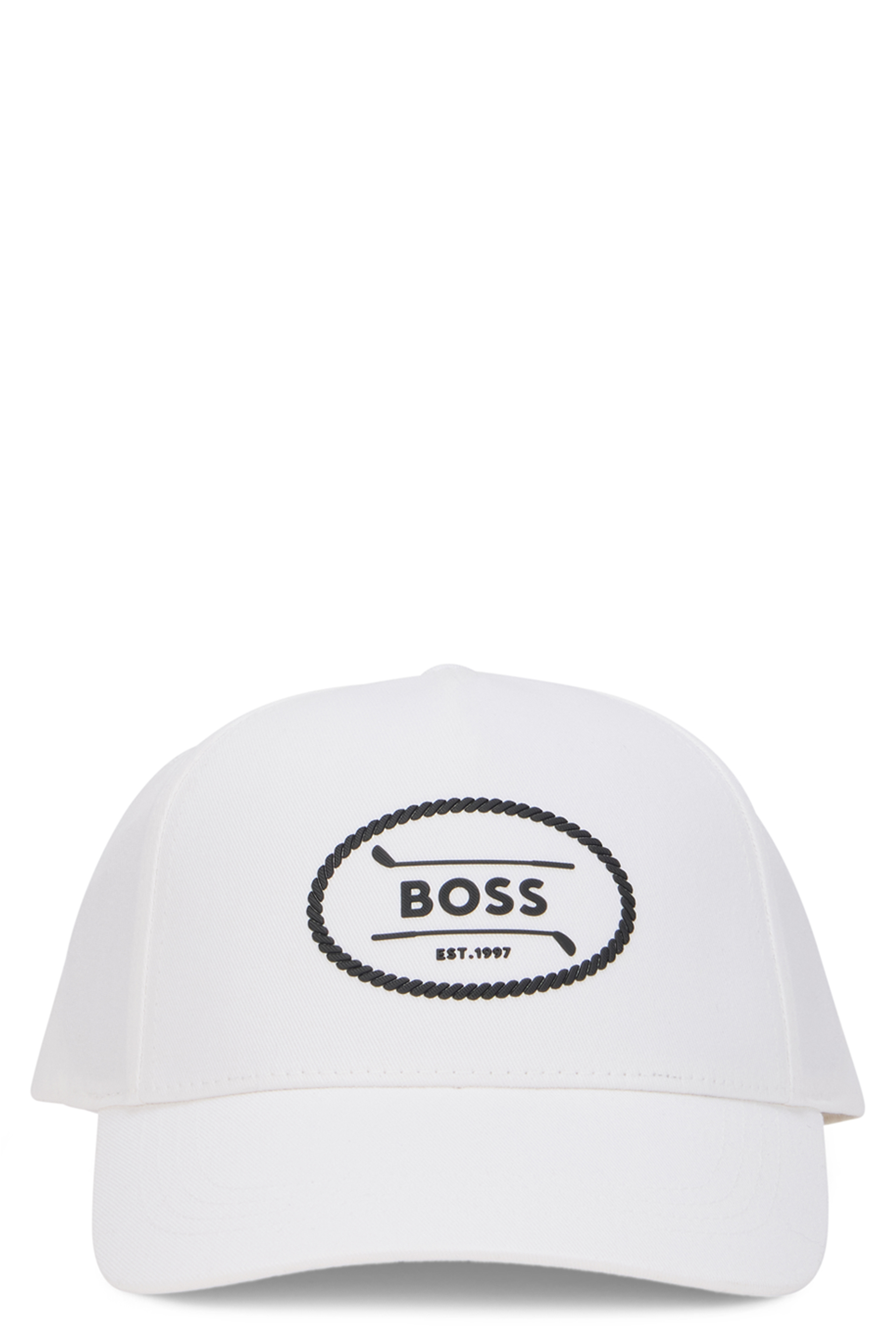 Cap with curved visor made of cotton with logo