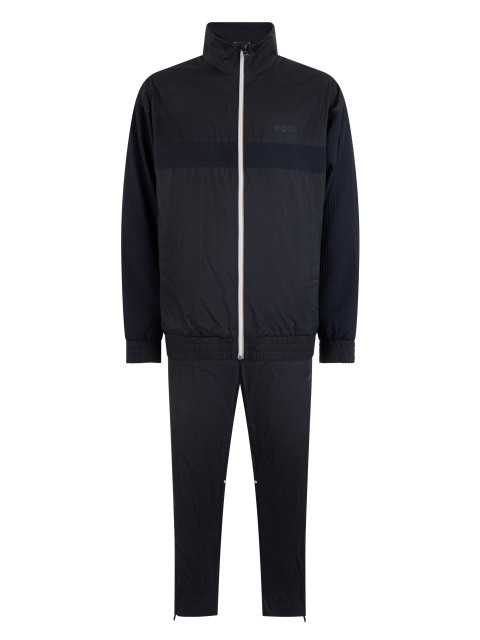 Jumpsuit with zip and high collar