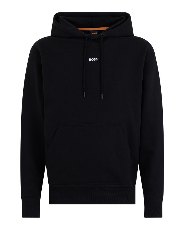 Cotton sweatshirt with hood and logo
