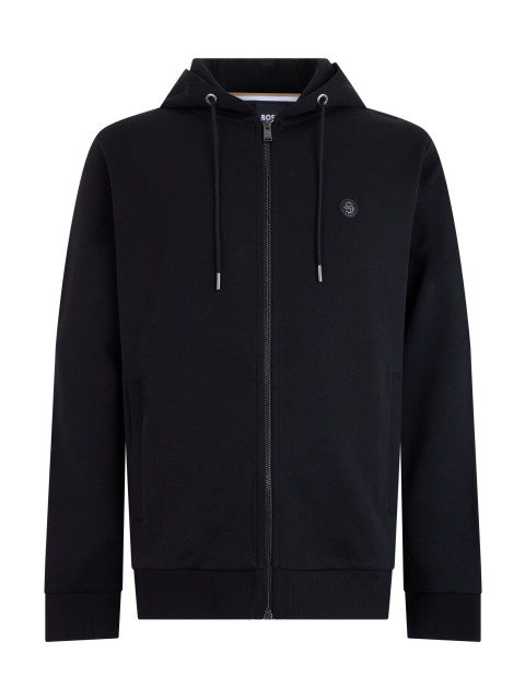 Hooded sweatshirt with zip made of cotton