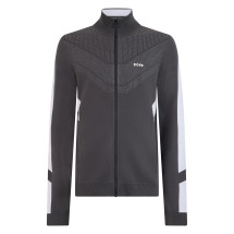 Cotton sweatshirt with zip and high collar