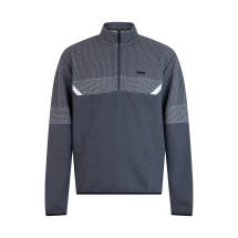 Sweatshirt in cotton blend with high collar and zip