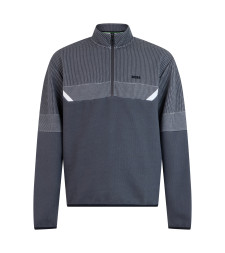 Sweatshirt in cotton blend with high collar and zip