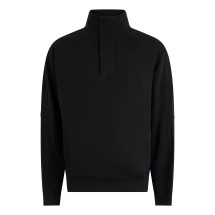 Cotton sweatshirt with high collar and zip