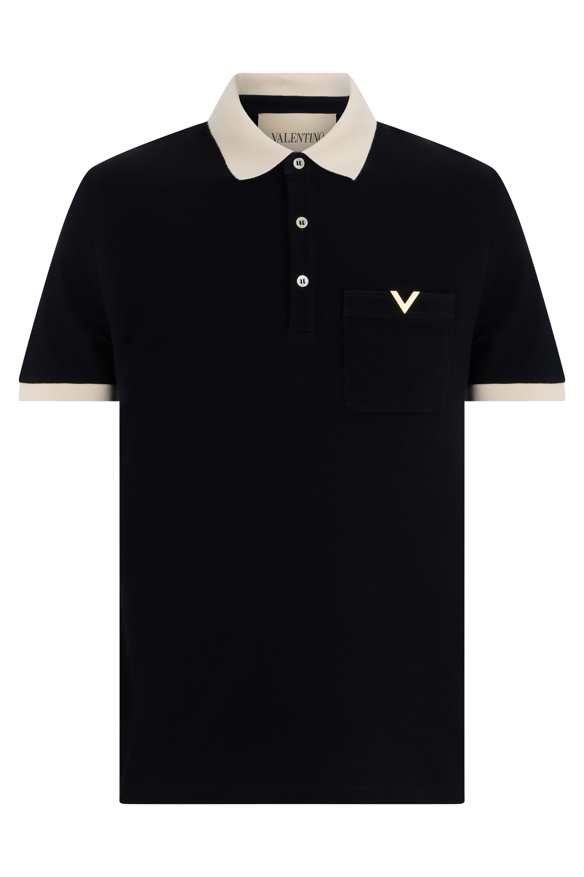 Cotton pique polo with short sleeves