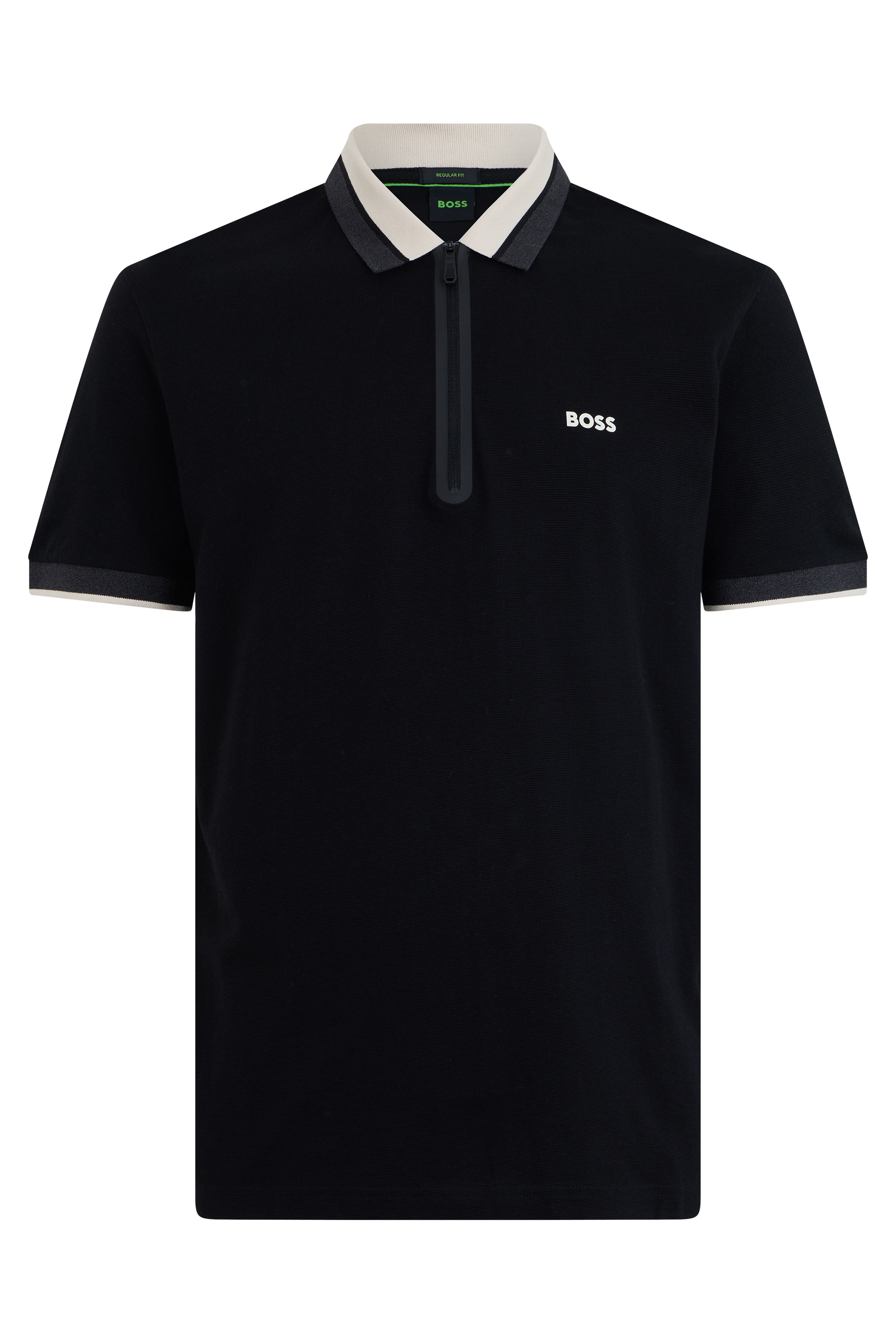 Cotton polo with zip