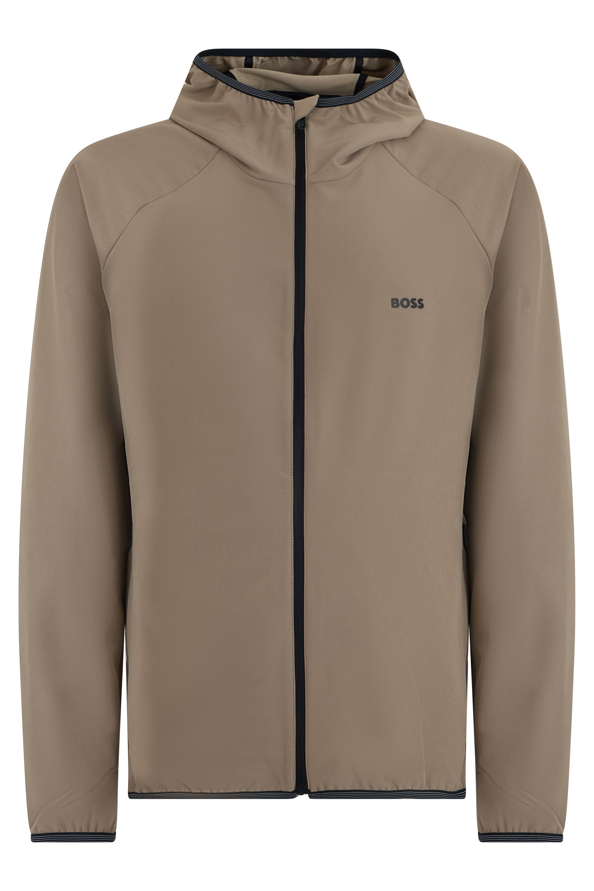 Rain jacket with hood and zipper