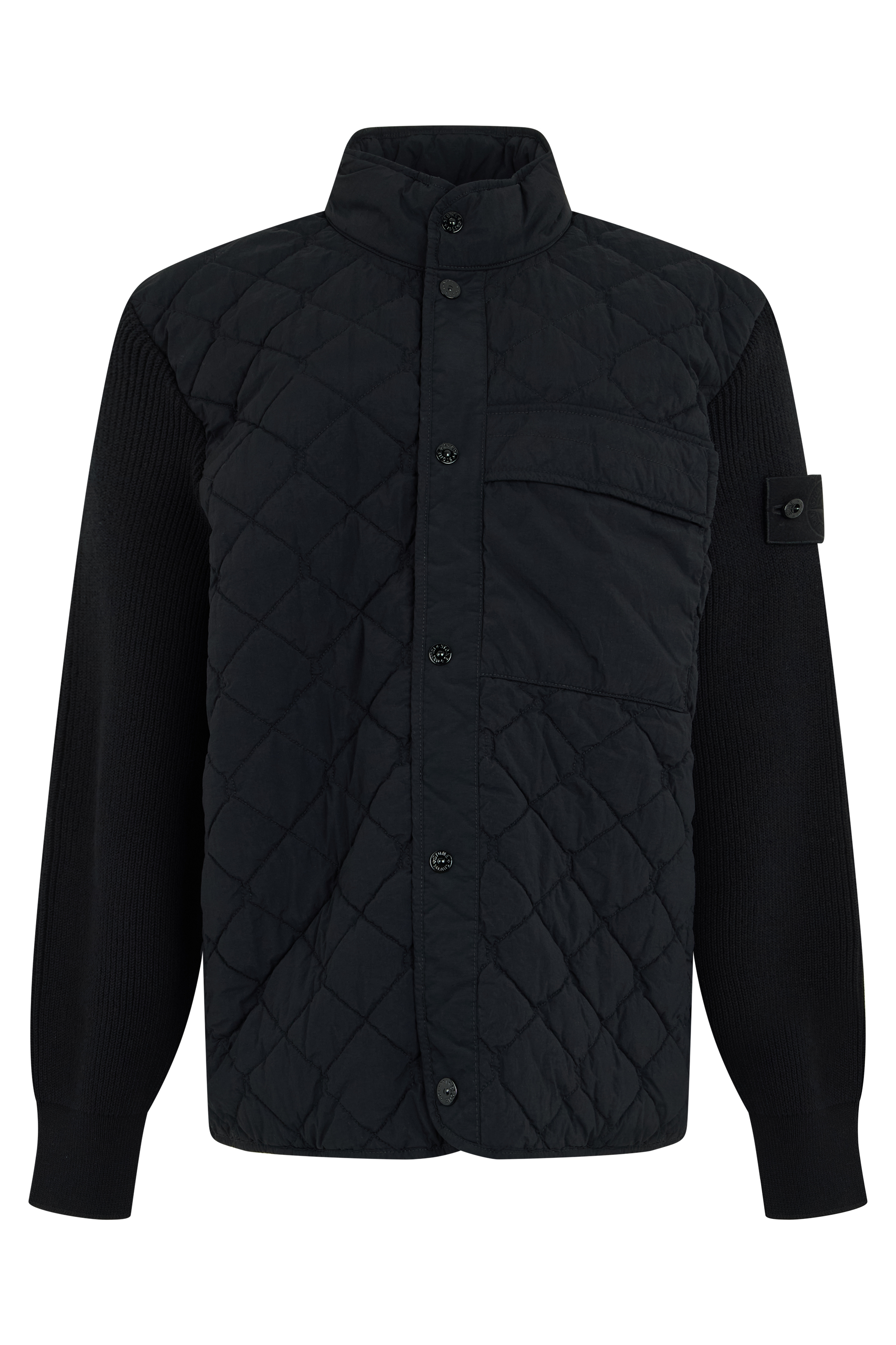 Quilted jacket with high collar