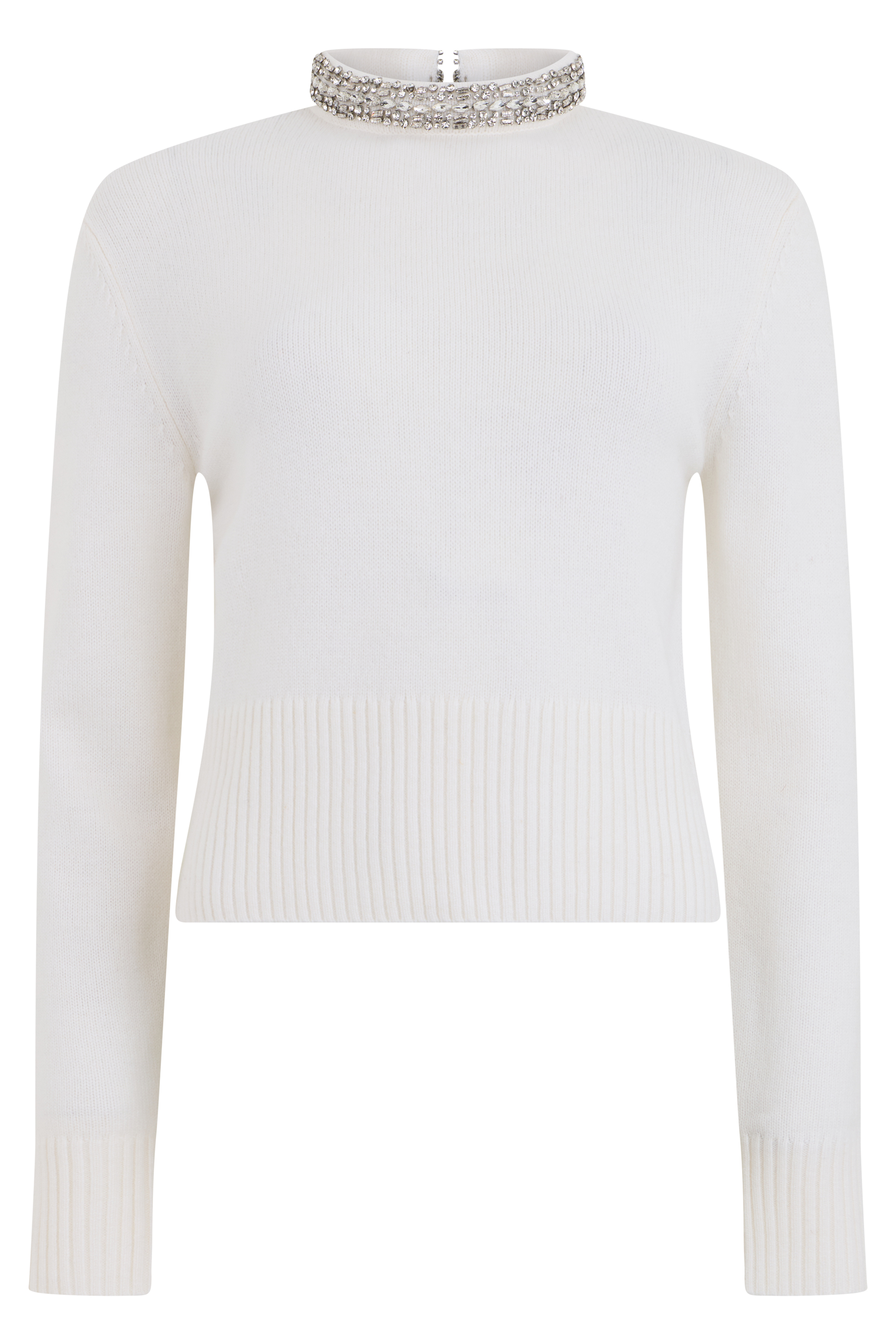 Sweater with high collar embellished