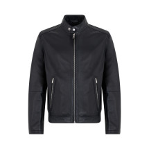 Leather jacket with zipper
