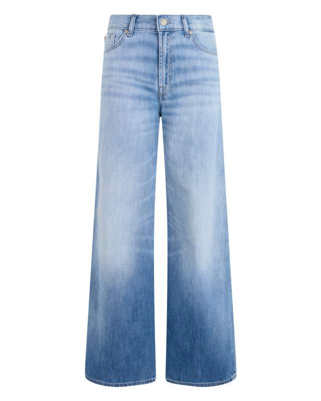 Denim trousers with a wide leg
