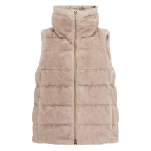 Padded gilet with synthetic fur