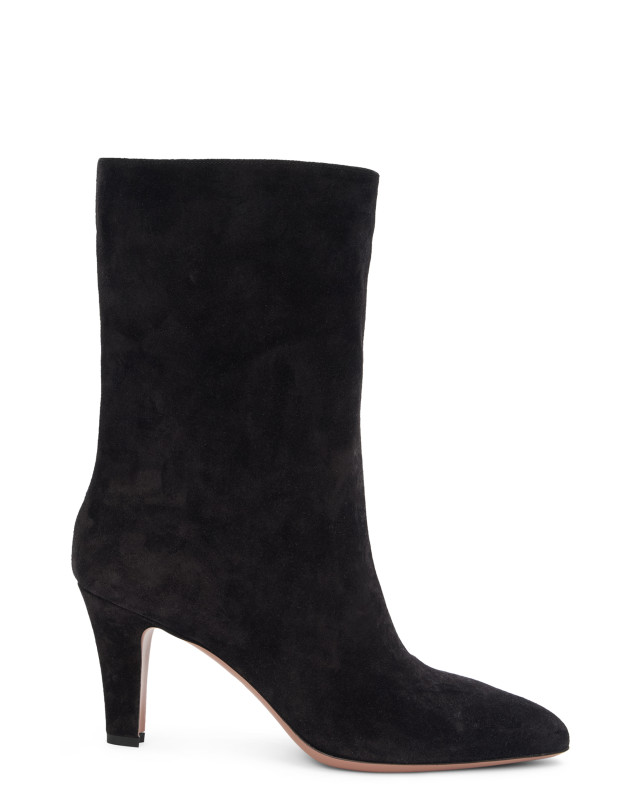 Suede ankle boot with heel